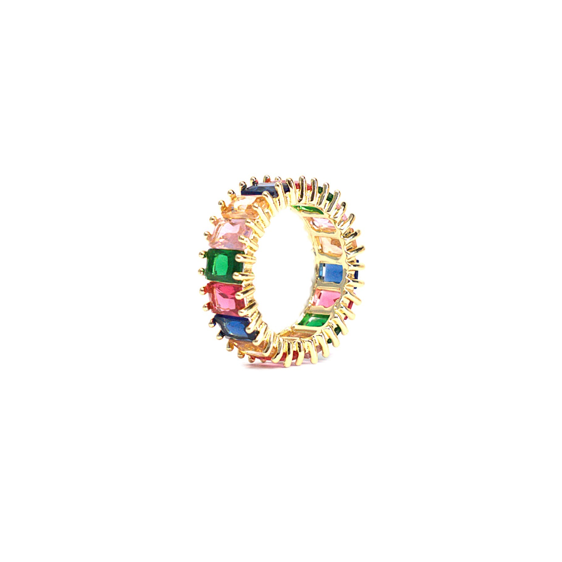 Inel placat cu Aur de 18K - Diva Shine Rainbow