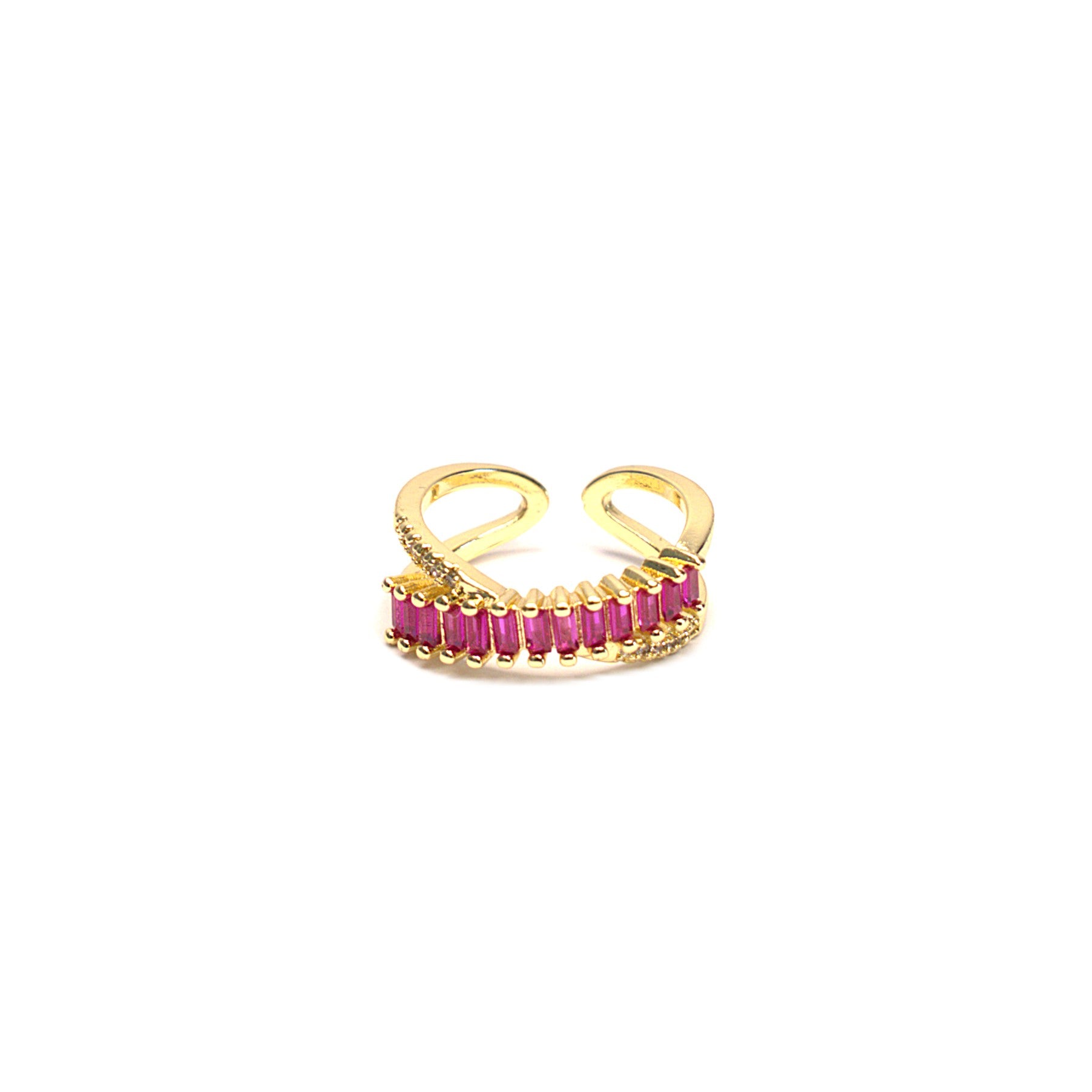 Inel placat cu Aur de 18K - Crystal Symphony Pink