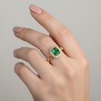 inel placat cu aur de 18K cu pietre cubic zirconia strălucitoare