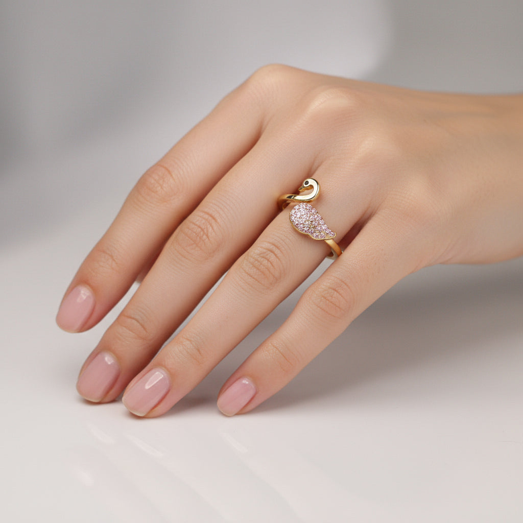 inel reglabil placat cu aur de 18K – stil minimalist