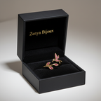 inel placat cu aur de 18K cu piatră cubic zirconia strălucitoare fucsia