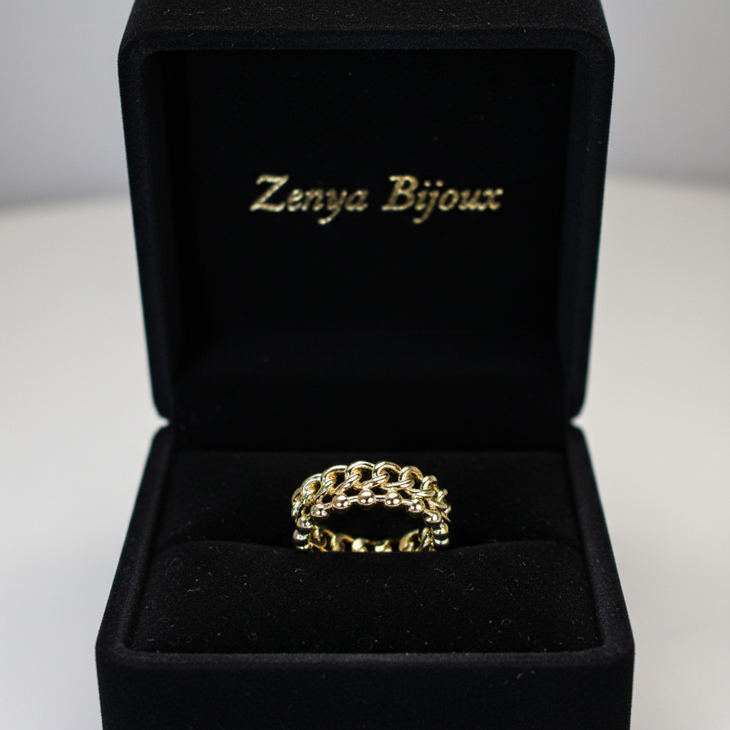 inel reglabil placat cu aur de 18K – stil minimalist