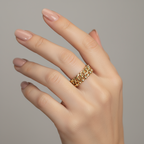 inel reglabil placat cu aur de 18K – stil minimalist