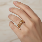 inel elegant de damă fără pietre – finisaj auriu lucios