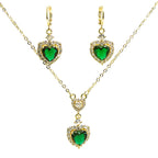 Set lănțișor și cercei damă, placate cu aur 18k