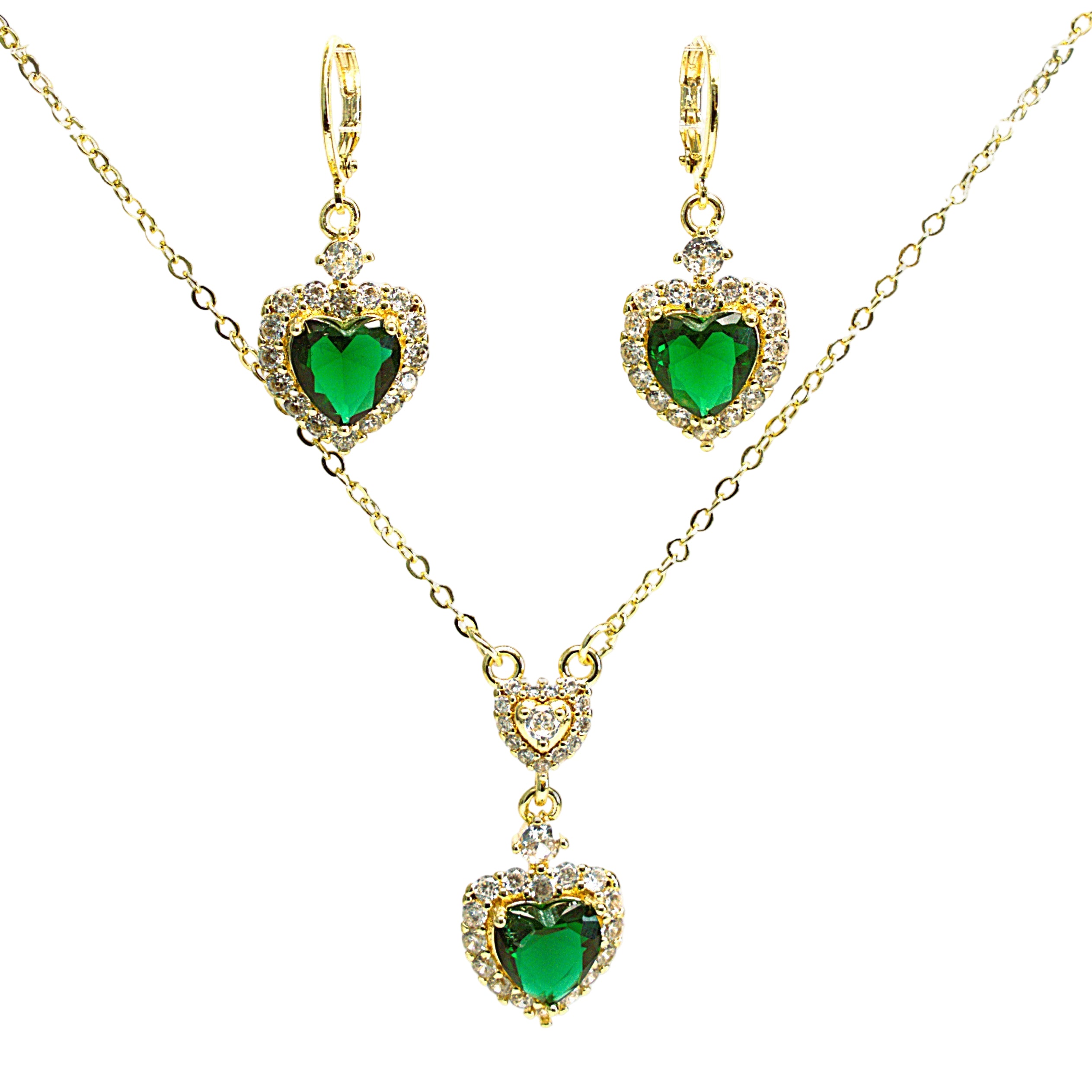 Set lănțișor și cercei damă, placate cu aur 18k