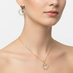 set bijuterii placate cu aur de 18K – colier, cercei 