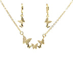 Set lănțișor și cercei damă, placate cu aur 18k