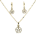 Set lănțișor și cercei damă, placate cu aur 18k