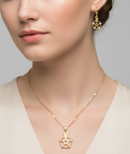 Set lănțișor și cercei placate cu aur 18k - Star