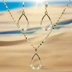 Set lănțișor și cercei damă, placate cu aur 18k