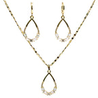 Set lănțișor și cercei damă, placate cu aur 18k