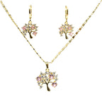 Set lănțișor și cercei damă, placate cu aur 18k