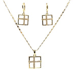 Set lănțișor și cercei damă, placate cu aur 18k