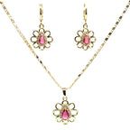 Set lănțișor și cercei damă, placate cu aur 18k