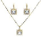 Set lănțișor și cercei damă, placate cu aur 18k