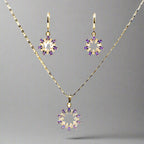 Set lănțișor și cercei damă, placate cu aur 18k