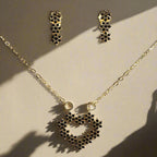 Set lănțișor și cercei damă, placate cu aur 18k