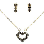 Set lănțișor și cercei damă, placate cu aur 18k