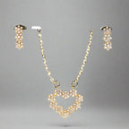 Set lănțișor și cercei damă, placate cu aur 18k