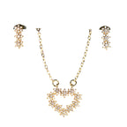 Set lănțișor și cercei damă, placate cu aur 18k