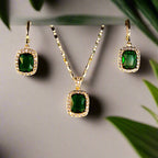 Set lănțișor și cercei damă, placate cu aur 18k