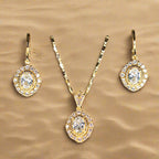 Set lănțișor și cercei damă, placate cu aur 18k