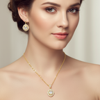 Set lănțișor și cercei placate cu aur 18k - Royal