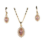 Set lănțișor și cercei damă, placate cu aur 18k